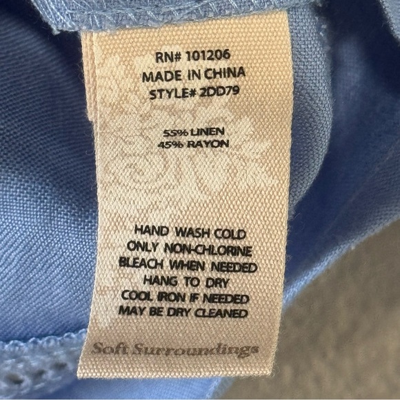 Soft Surroundings Sally Shirt Linen Blend Soft Blue - Picture 6 of 6
